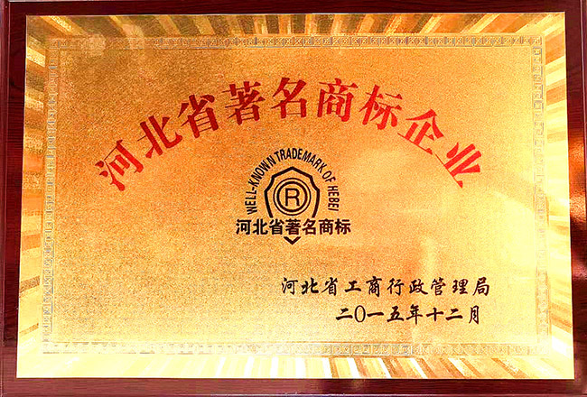 辰力集團資質(zhì)榮譽：河北省***商標(biāo)企業(yè)